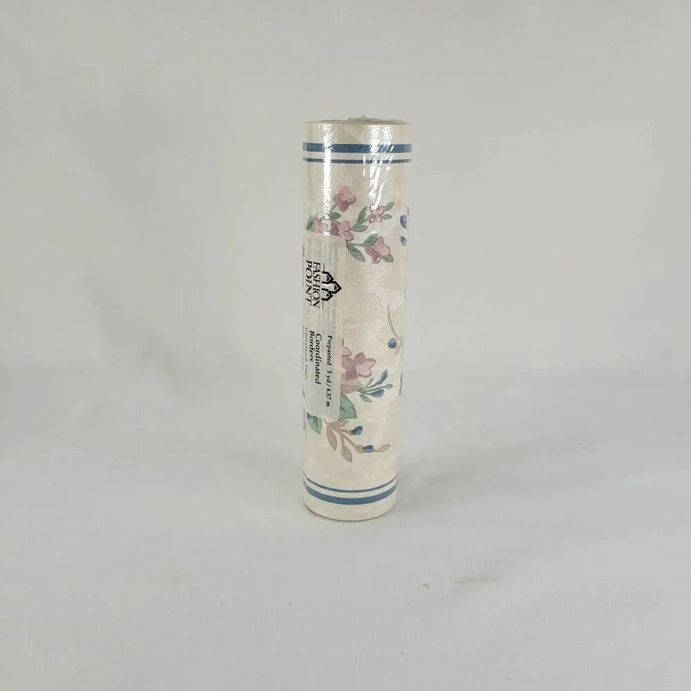 Vintage Floral Wallpaper Border Cottagecore Granny Country 5 yd Vinyl Sealed New